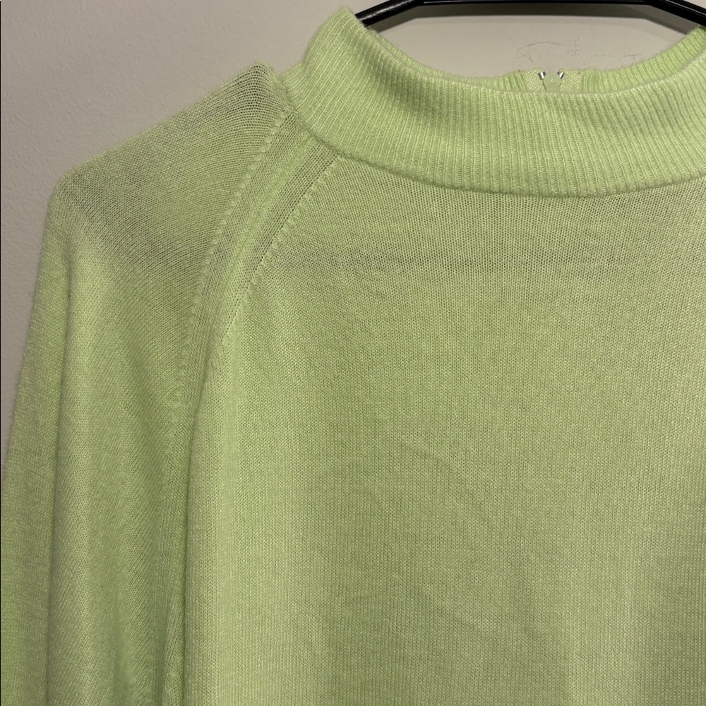Neon Lime Mock Neck Vintage Sweater